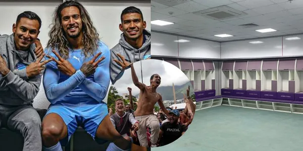 Luego de dejar afuera a los brasileños, jugadores y plantel técnico festejaron en la intimidad.