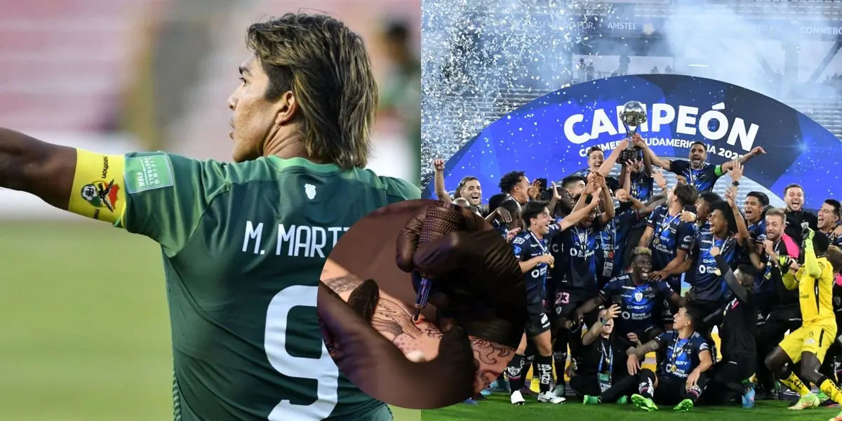 El goleador boliviano recibió una gran sorpresa al ver la imagen de un tatuaje dedicado a la grandeza del artillero.