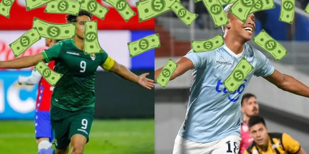 La diferencia de valores en el mercado entre los dos delanteros.